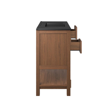 Ashlyn 36" Wood Bathroom Vanity in Walnut Black