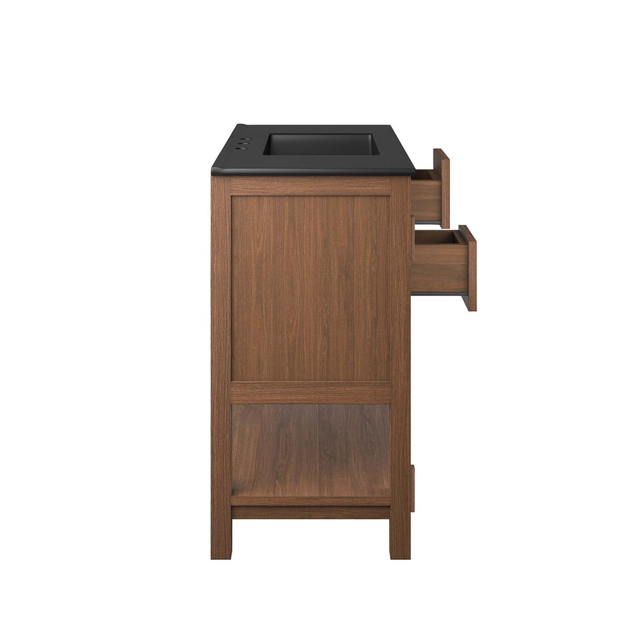 Tramontana 36" Wood Bathroom Vanity in Walnut Black