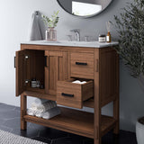 Tramontana 36" Wood Bathroom Vanity in Walnut White