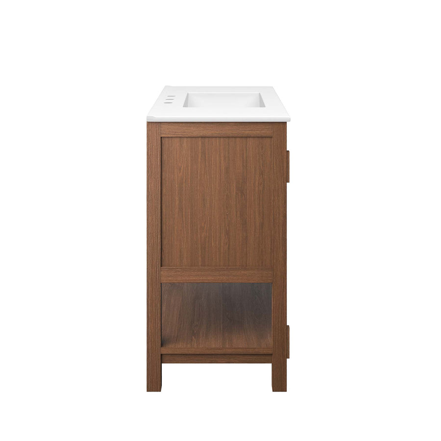 Tramontana 36" Wood Bathroom Vanity in Walnut White
