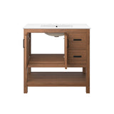 Tramontana 36" Wood Bathroom Vanity in Walnut White