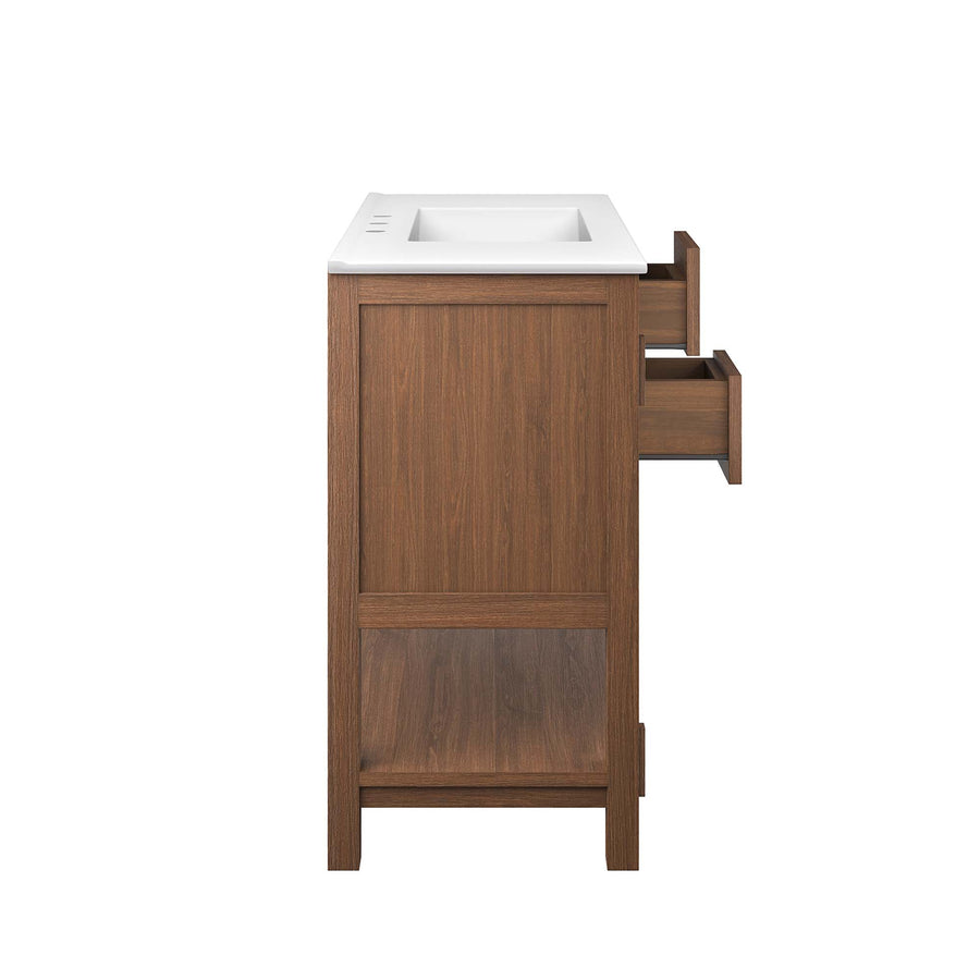Tramontana 36" Wood Bathroom Vanity in Walnut White
