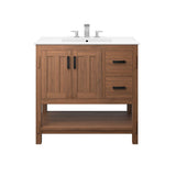 Tramontana 36" Wood Bathroom Vanity in Walnut White