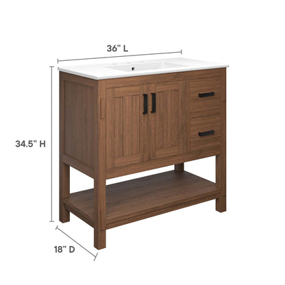 Ashlyn 36" Wood Bathroom Vanity by Furniture For America