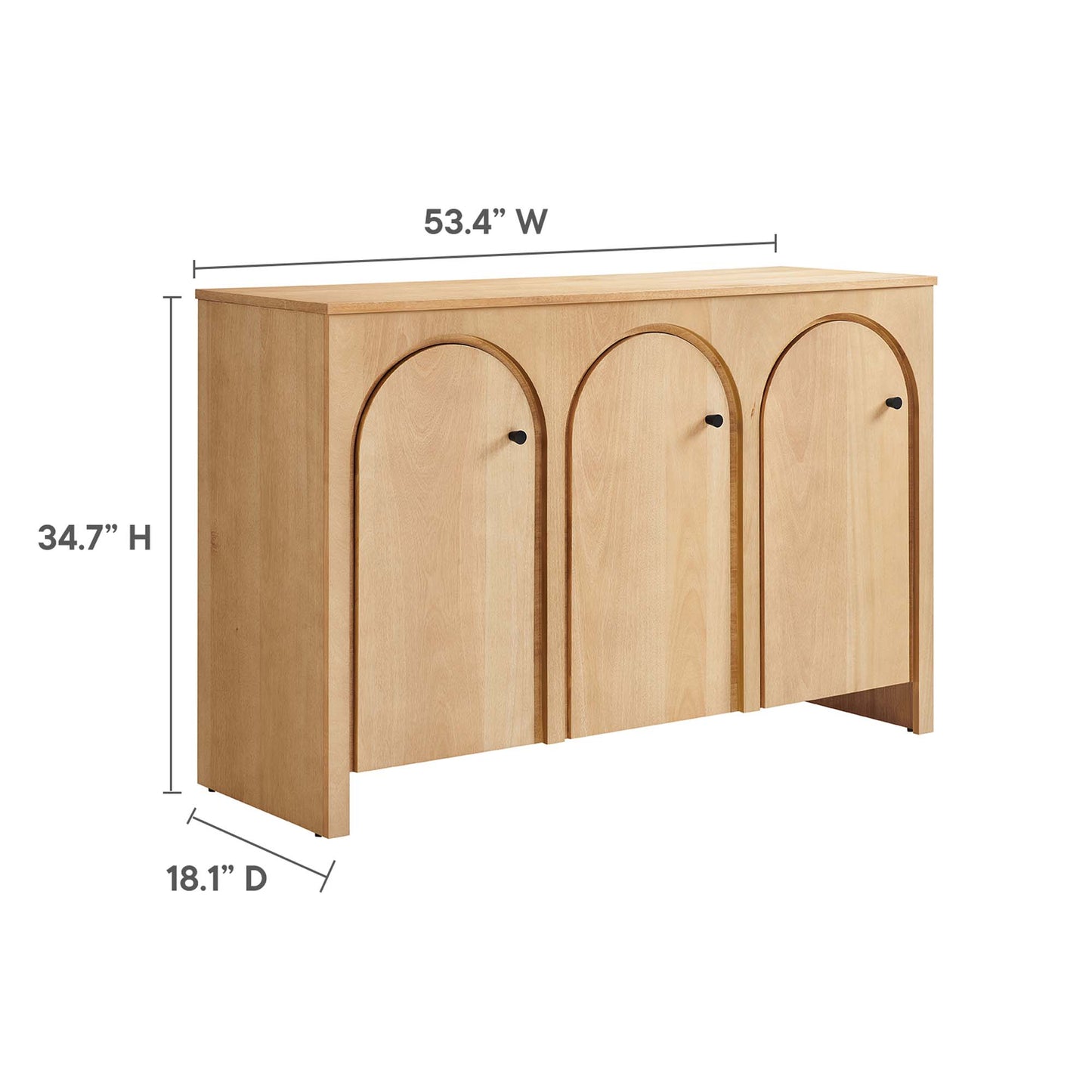 Appia 3-Door Arched Door Sideboard Storage Cabinet by Furniture For America