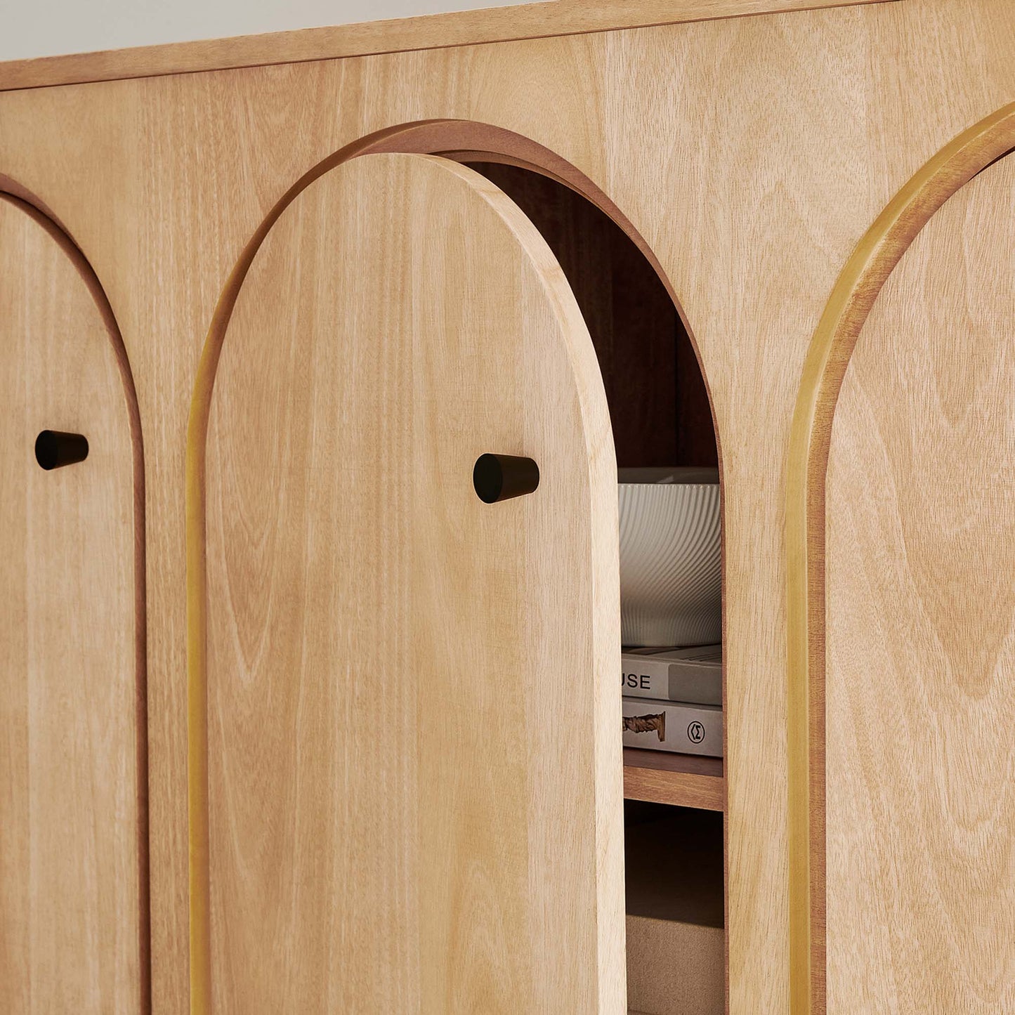 Appia 3-Door Arched Door Sideboard Storage Cabinet by Furniture For America