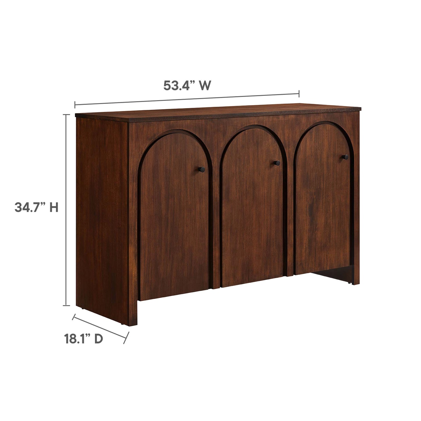 Appia 3-Door Arched Door Sideboard Storage Cabinet by Furniture For America