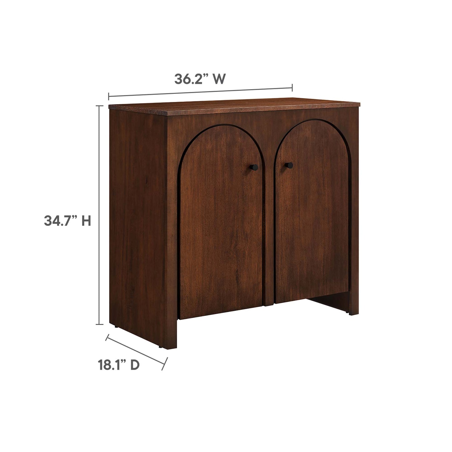 Appia 2-Door Arched Door Storage Cabinet by Furniture For America
