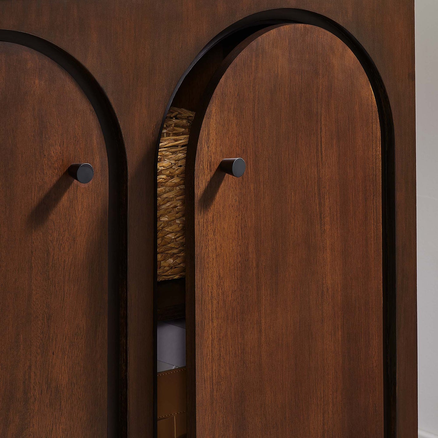 Appia 2-Door Arched Door Storage Cabinet by Furniture For America