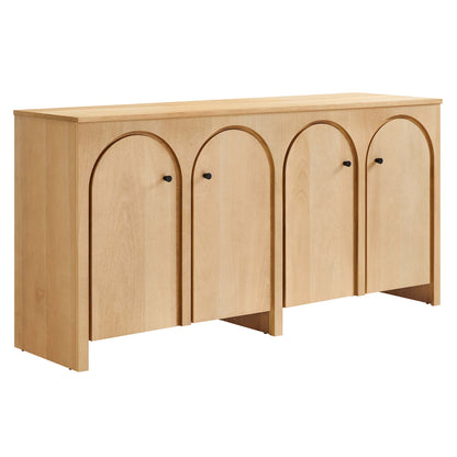 Appia Wood Grain 4-Door Sideboard Storage Cabinet by Furniture For America