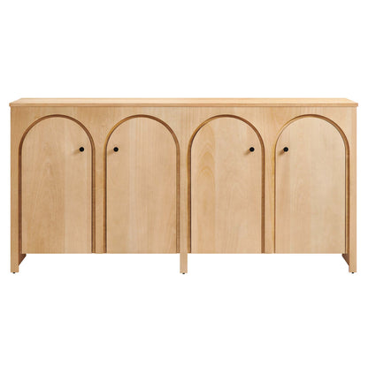 Appia Wood Grain 4-Door Sideboard Storage Cabinet by Furniture For America