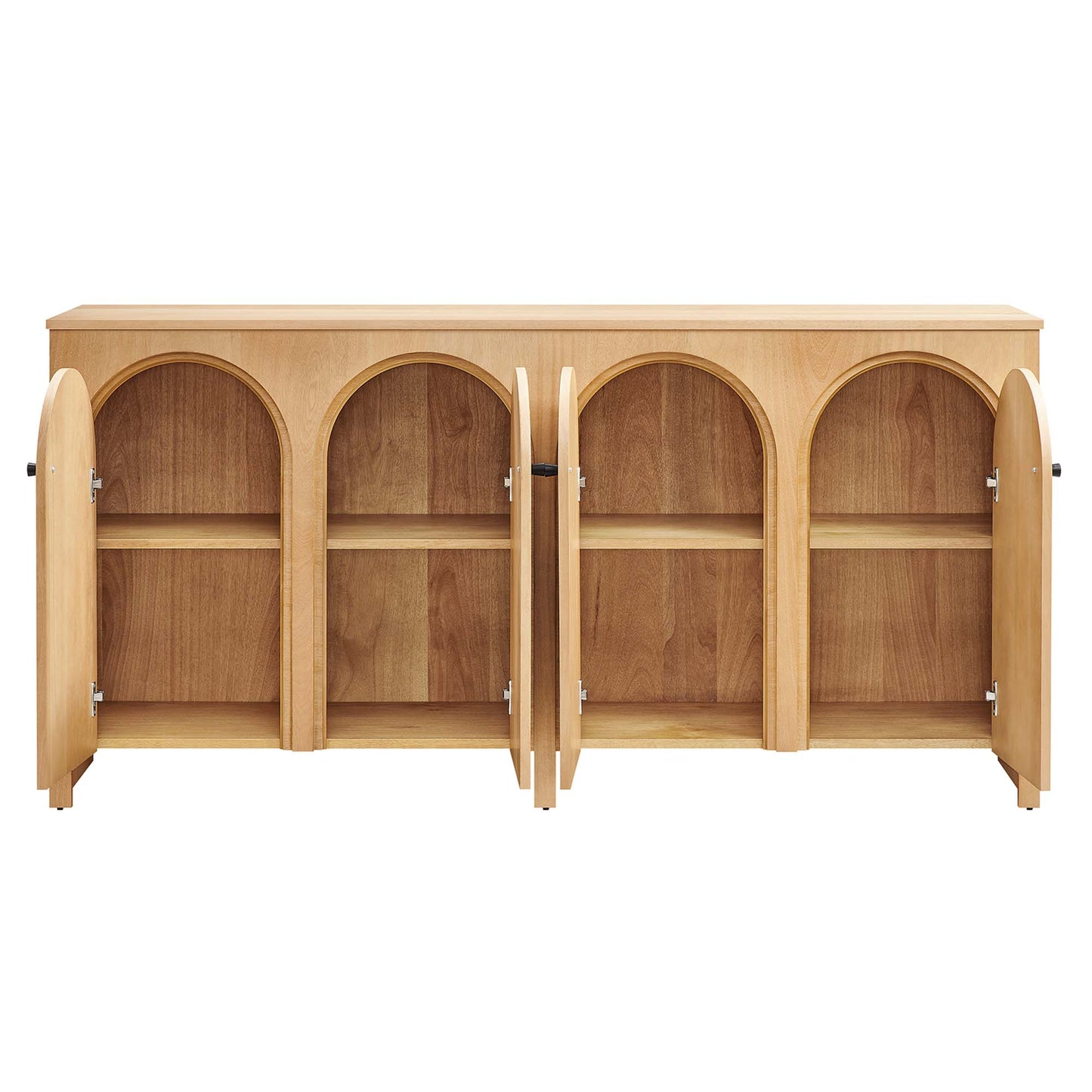 Appia Wood Grain 4-Door Sideboard Storage Cabinet by Furniture For America