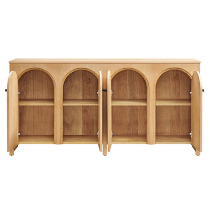 Appia Wood Grain 4-Door Sideboard Storage Cabinet by Furniture For America