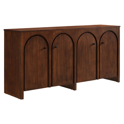 Appia Wood Grain 4-Door Sideboard Storage Cabinet by Furniture For America