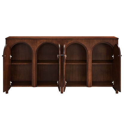 Appia Wood Grain 4-Door Sideboard Storage Cabinet by Furniture For America