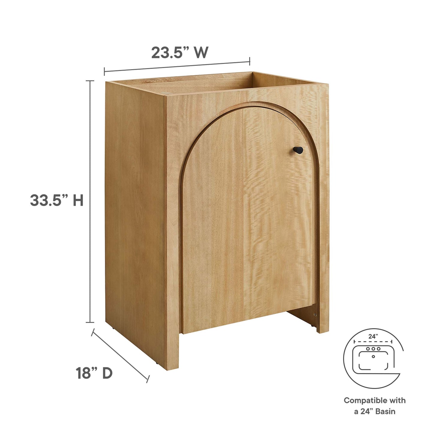 Appia 24" Bathroom Vanity Cabinet (Sink Basin Not Included) by Furniture For America