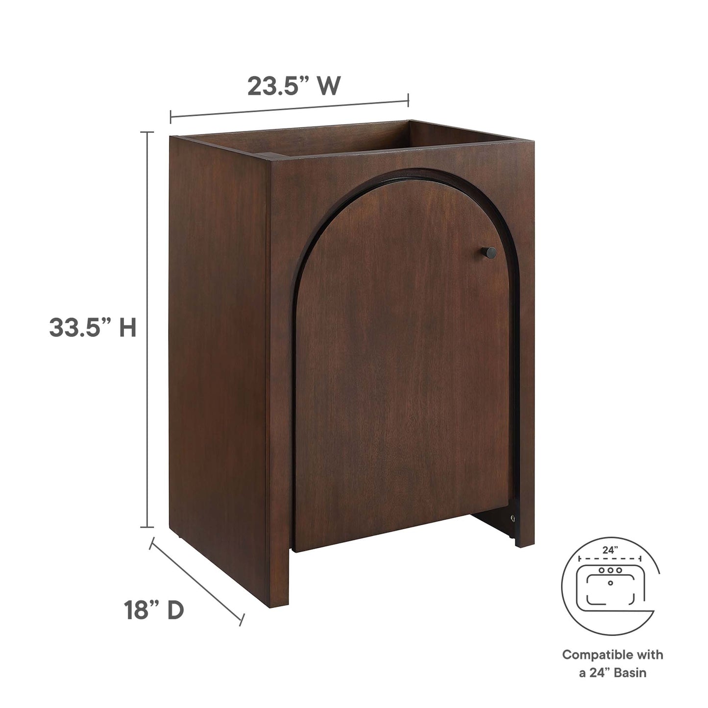 Appia 24" Bathroom Vanity Cabinet (Sink Basin Not Included) by Furniture For America