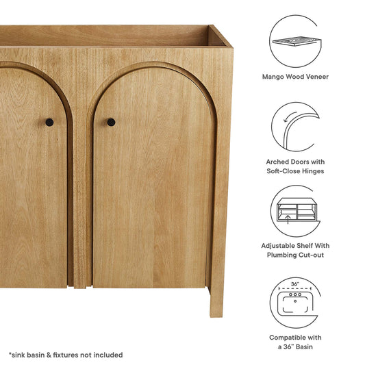 Appia 36" Bathroom Vanity Cabinet (Sink Basin Not Included) by Furniture For America