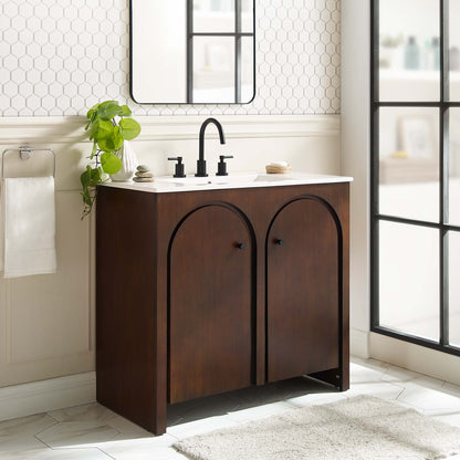 Appia 36" Bathroom Vanity Cabinet (Sink Basin Not Included) by Furniture For America