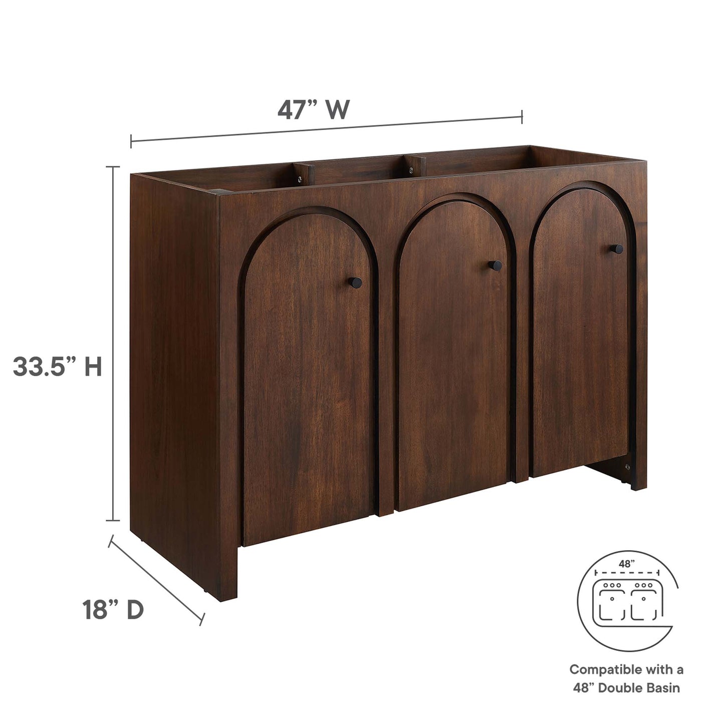 Appia 48" Bathroom Vanity Cabinet (Sink Basin Not Included) by Furniture For America
