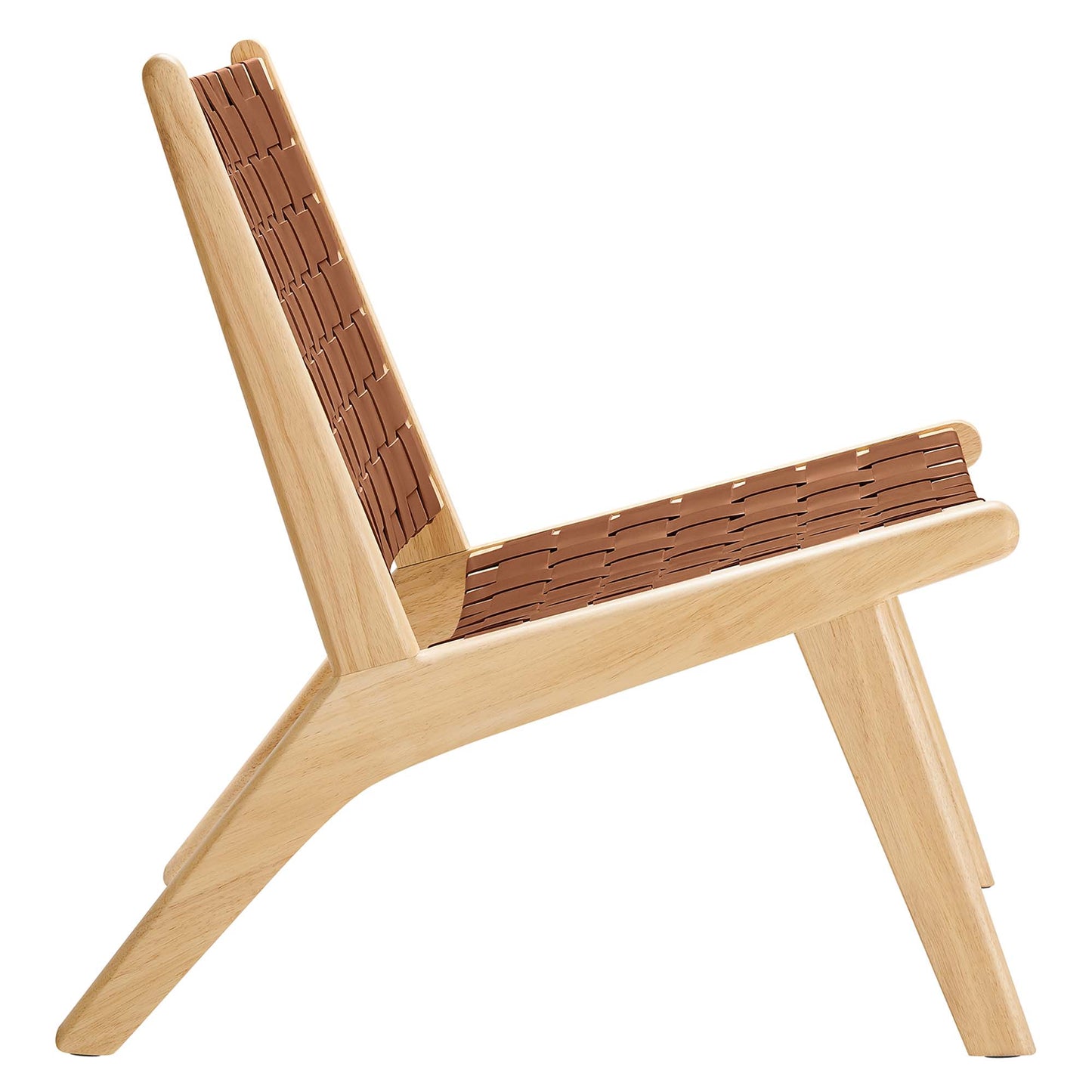 Saoirse Leather Wood Accent Lounge Chair by Furniture for America