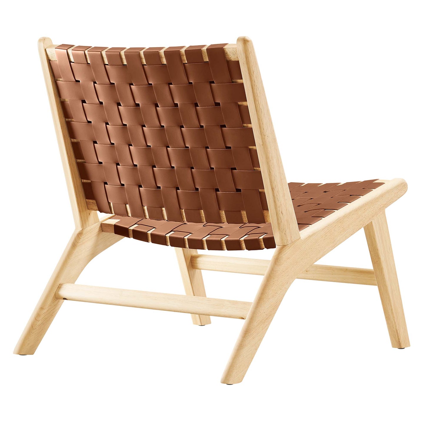 Saoirse Leather Wood Accent Lounge Chair by Furniture for America