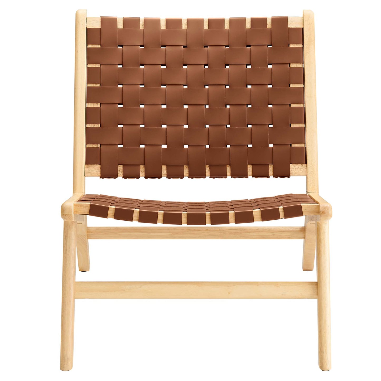 Saoirse Leather Wood Accent Lounge Chair by Furniture for America