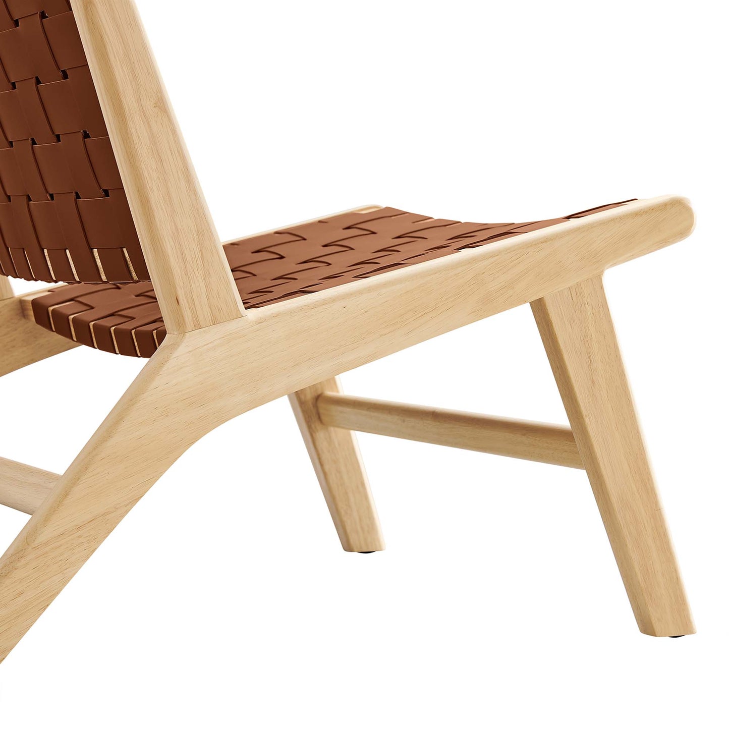 Saoirse Leather Wood Accent Lounge Chair by Furniture for America