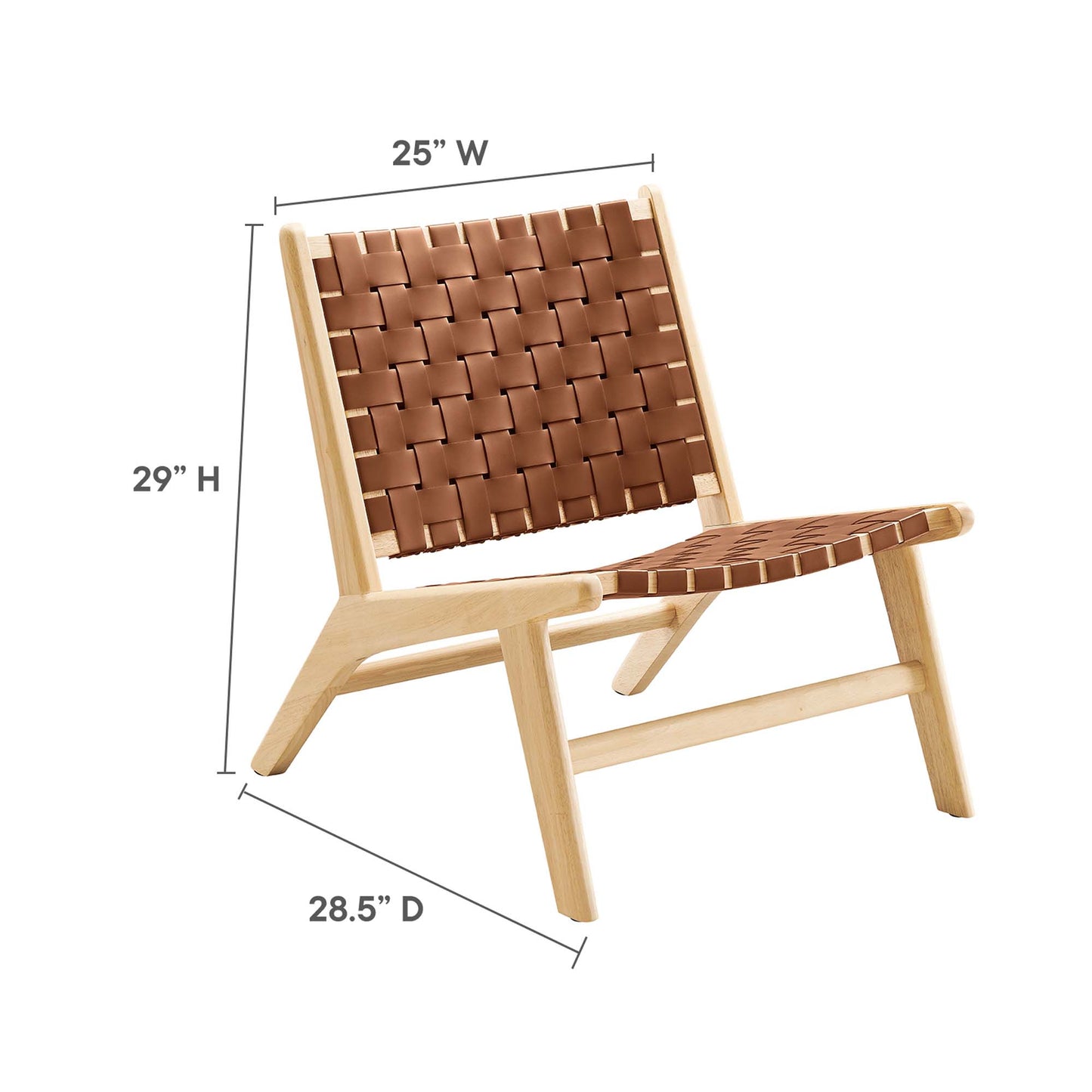 Saoirse Leather Wood Accent Lounge Chair by Furniture for America