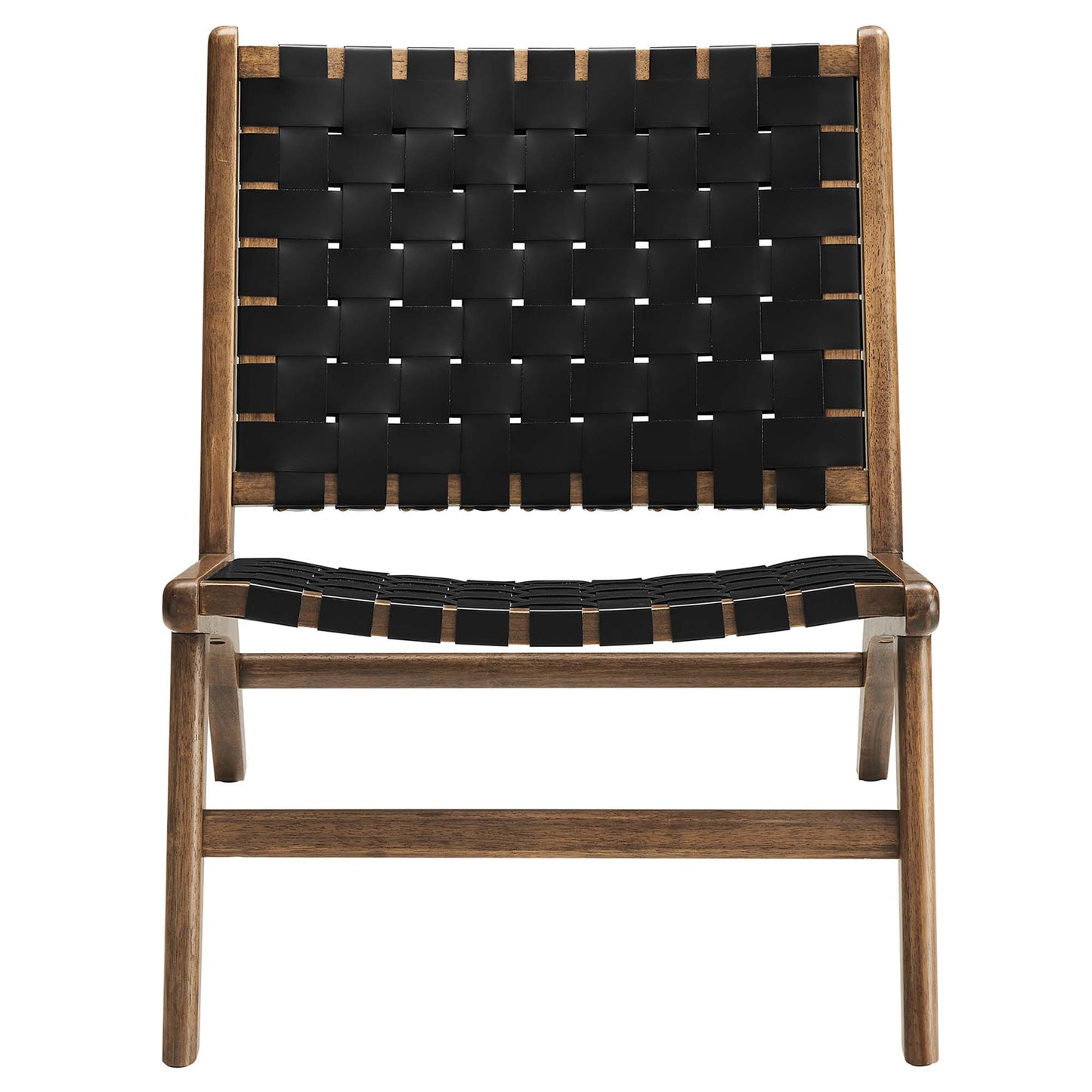Saoirse Leather Wood Accent Lounge Chair by Furniture for America