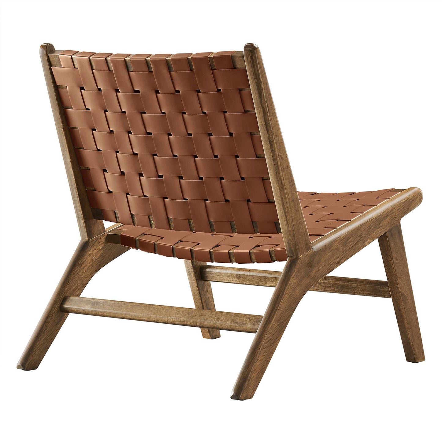 Saoirse Leather Wood Accent Lounge Chair by Furniture for America