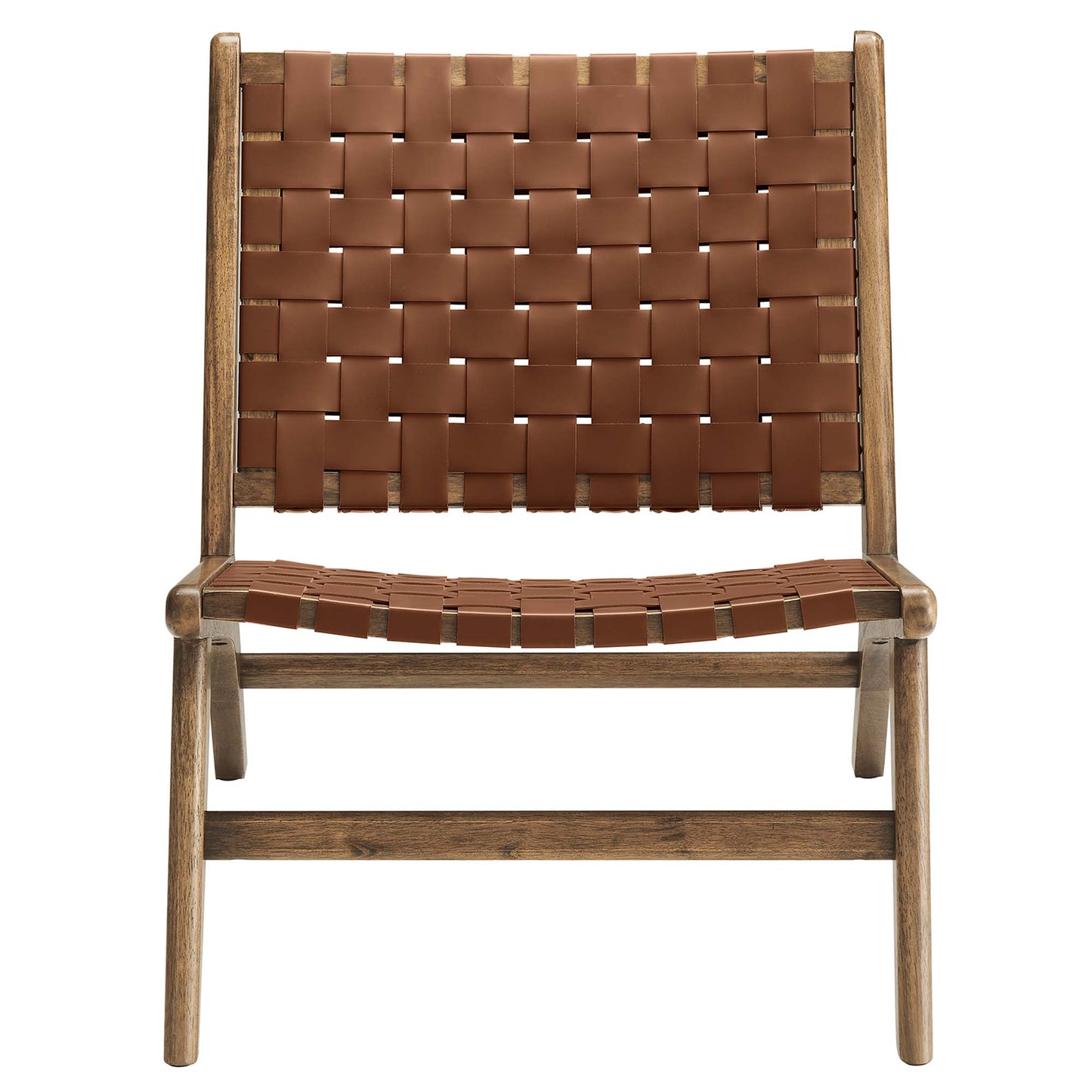 Saoirse Leather Wood Accent Lounge Chair by Furniture for America