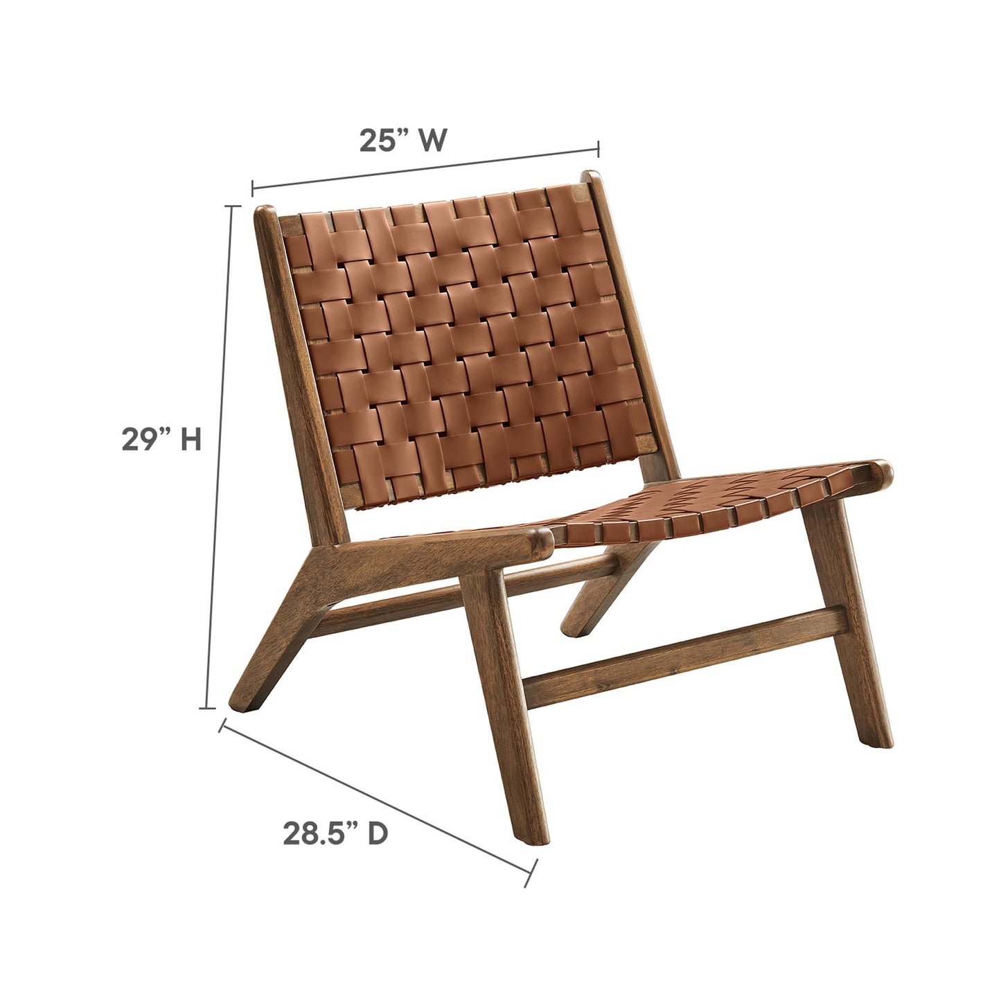Saoirse Leather Wood Accent Lounge Chair by Furniture for America