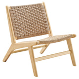 Aurora Woven Rope Wood Accent Lounge Chair in Natural Natural