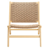 Aurora Woven Rope Wood Accent Lounge Chair in Natural Natural