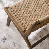 Aurora Woven Rope Wood Accent Lounge Chair in Walnut Natural