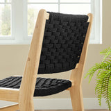 Aurora Woven Rope Wood Dining Side Chair Set of 2 in Natural Black