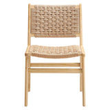 Aurora Woven Rope Wood Dining Side Chair Set of 2 in Natural Natural