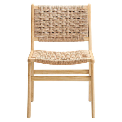 Saoirse Woven Rope Wood Dining Side Chair Set of 2 by Furniture for America