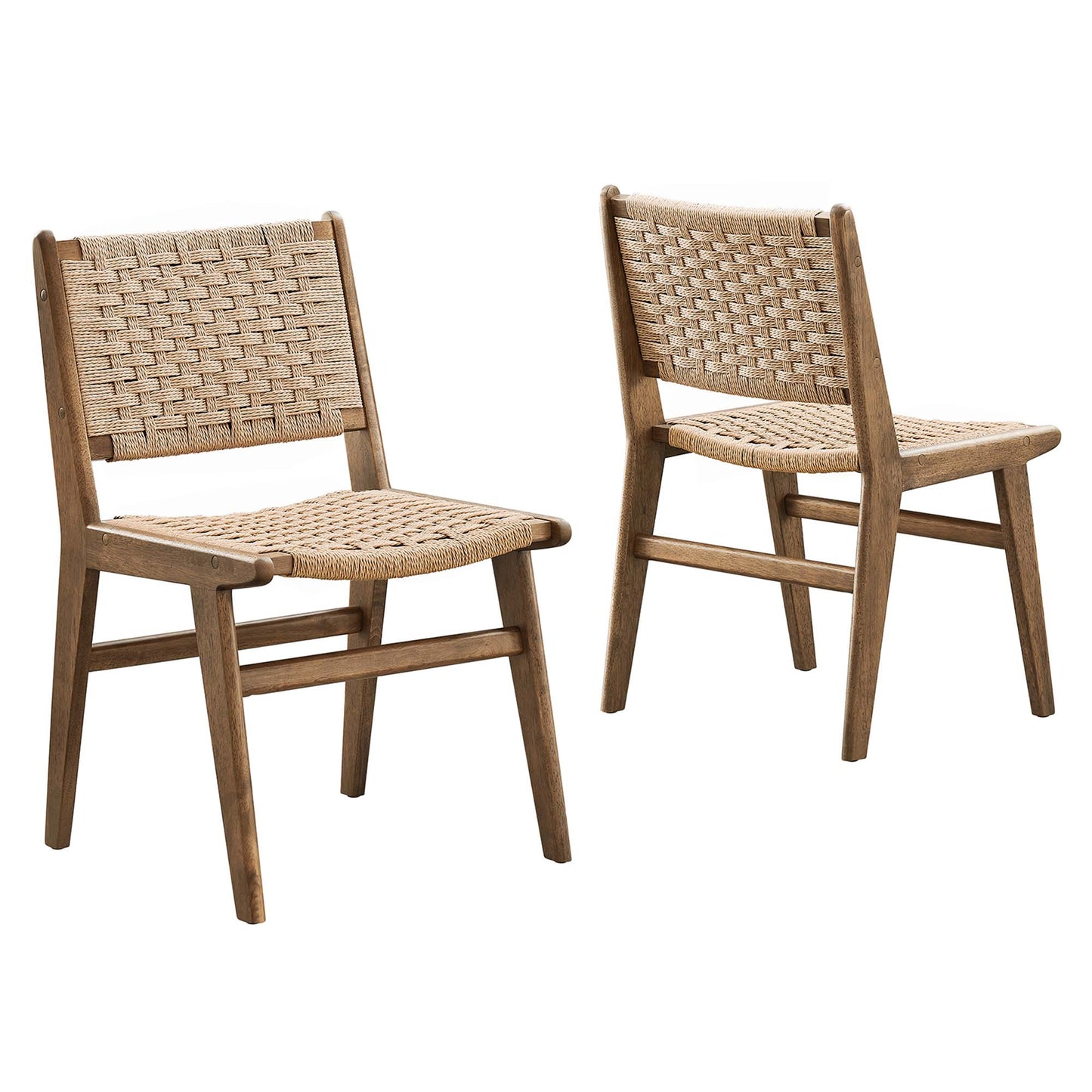 Saoirse Woven Rope Wood Dining Side Chair Set of 2 by Furniture for America