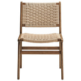 Aurora Woven Rope Wood Dining Side Chair Set of 2 in Walnut Natural