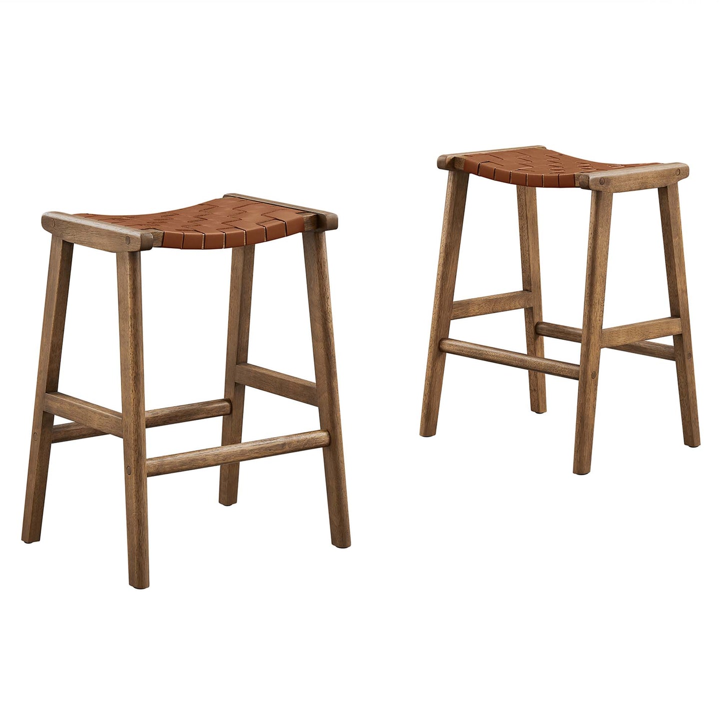 Saoirse Faux Leather Wood Counter Stool Set of 2 by Furniture For America