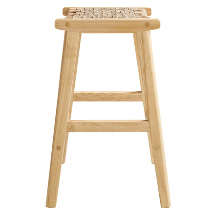 Saoirse Woven Rope Wood Counter Stool Set of 2 in Natural Natural