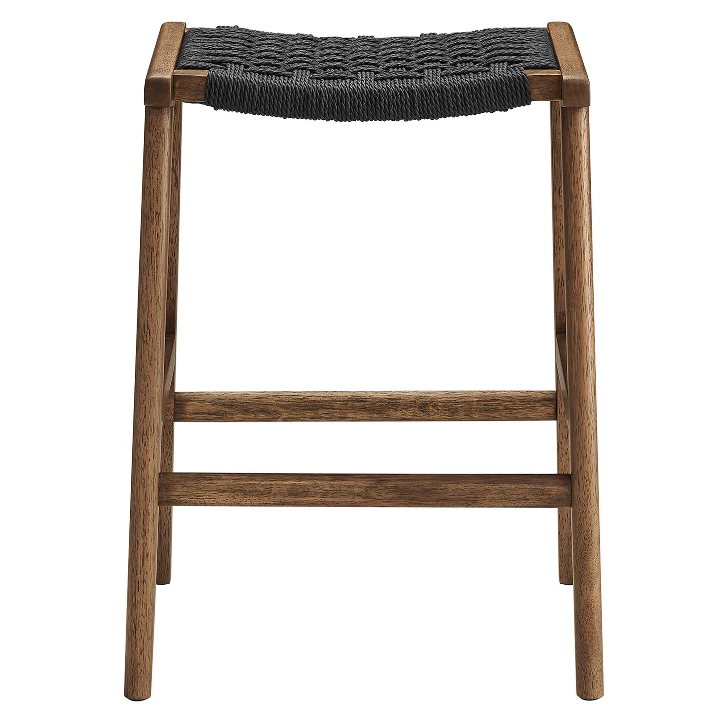 Saoirse Woven Rope Wood Counter Stool Set of 2 by Furniture For America