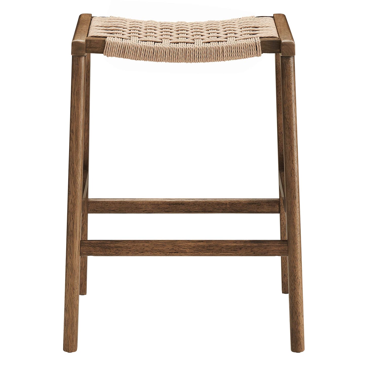 Saoirse Woven Rope Wood Counter Stool Set of 2 by Furniture For America
