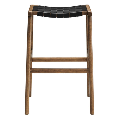 Saoirse Leather Wood Bar Stool Set of 2 by Furniture For America