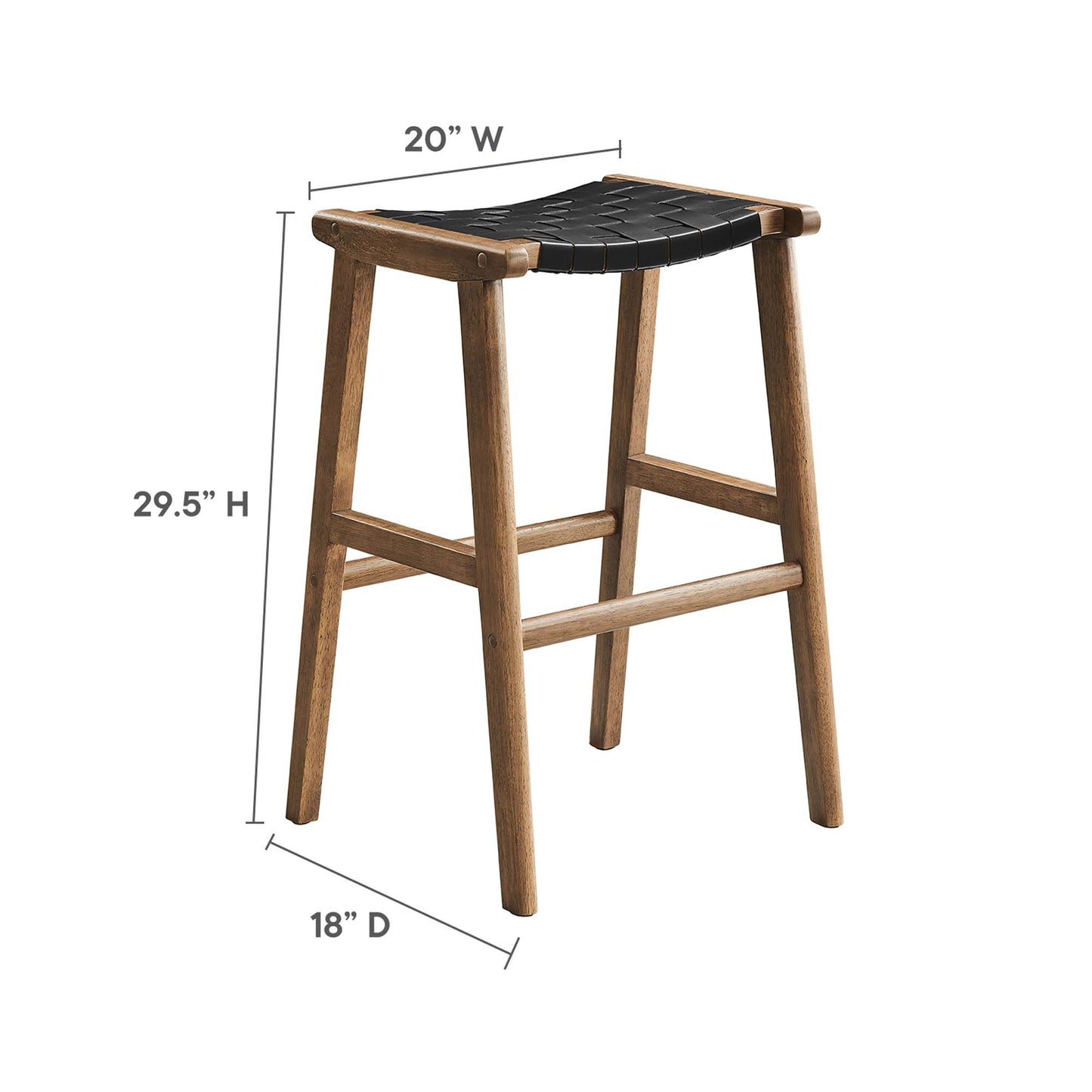 Saoirse Leather Wood Bar Stool Set of 2 by Furniture For America