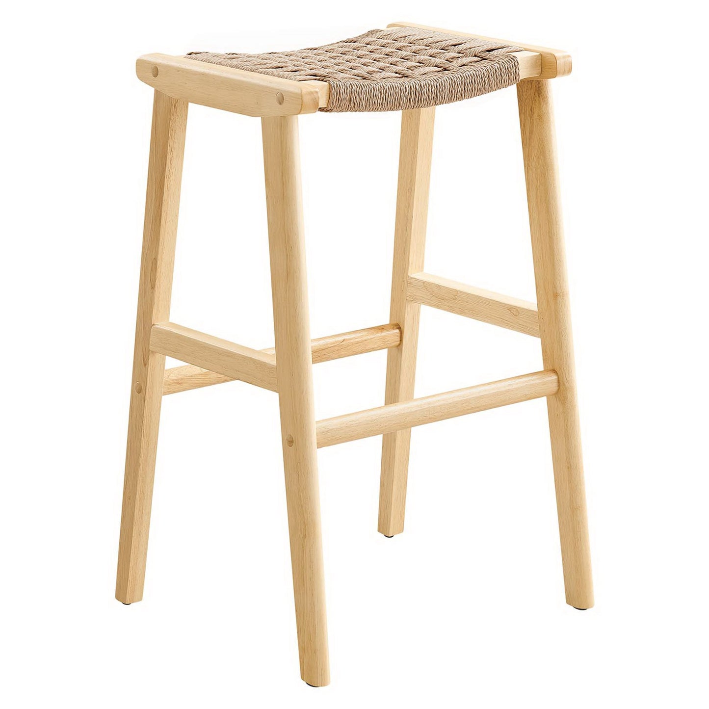 Saoirse Woven Rope Wood Bar Stool Set of 2 by Furniture For America