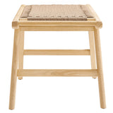 Aurora 47" Wove Rope Wood Bench in Natural Natural