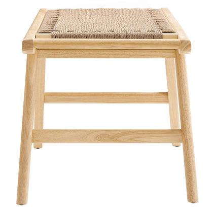 Saoirse 47" Wove Rope Wood Bench by Furniture For America